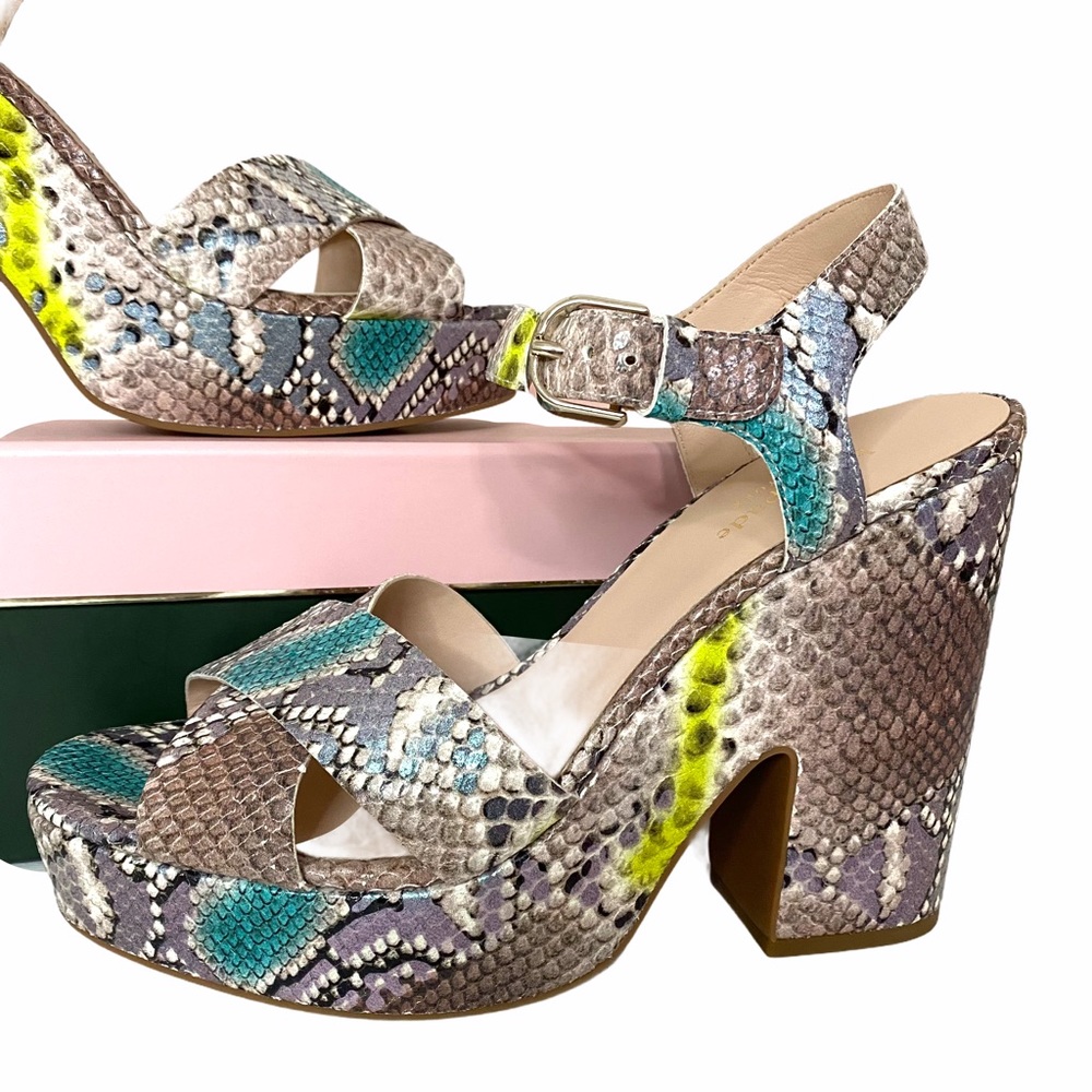 kate spade Multicolor Snake-Print Platform Sandals - Picture 6 of 14